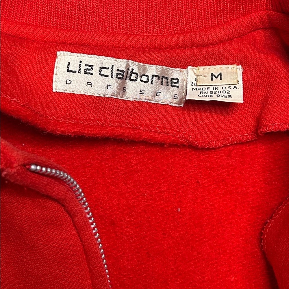 Vintage Liz Claiborne Vibrant Red Long Sleeve Dress - Picture 4 of 12